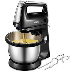 Stand Mixer Removable 2 in 1 Hand Mixer with Stainless Steel Rotating Bowl, Phonect 5-Speed Clas ...