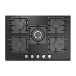 Empava 30″ 5 Italy Sabaf Burners Gas Stove Top Gas Cooktop Black Tempered Glass LPG/NG Con ...