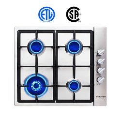 Gas Cooktop, Gasland chef GH60SSC 24” Built-in Gas Stove Top, Stainless Steel LPG Natural  ...