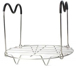 HapWay Steamer Rack Trivet with Heat Resistant Silicone Handles Compatible with Instant Pot 6 &a ...