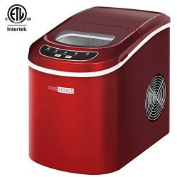 VIVOHOME Portable Electric Automatic Countertop Ice Cube Maker Machine 26lbs/day Red ETL Listed