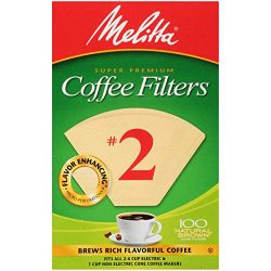 Melitta Cone Coffee Filters, Natural Brown, No. 2, 100-Count Filters (Pack of 6)