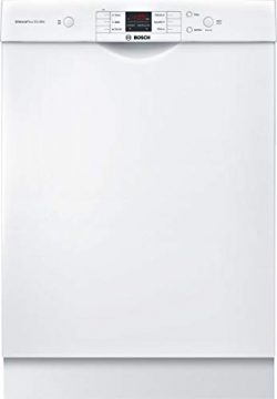 Bosch SHEM3AY52N 100 Series 24 Inch Built In Full Console Dishwasher with 6 Wash Cycles, in White