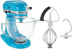 KitchenAid 5-Qt. Tilt-Head Stand Mixer with Glass Bowl and Flex Edge Beater – Crystal Blue