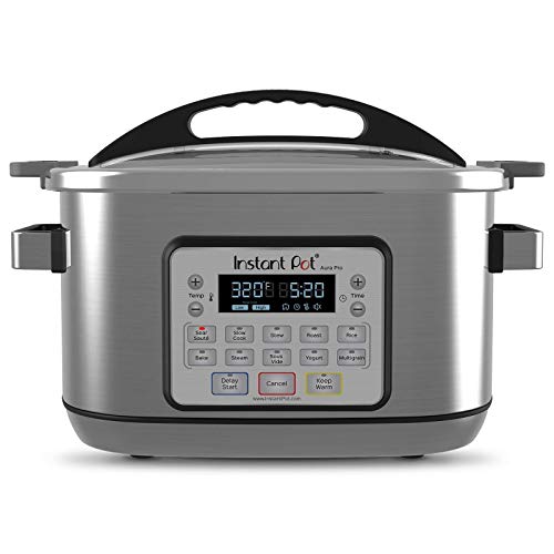 Instant Pot 8 Qt Aura Pro Multi-Use Programmable Multicooker with Sous Vide, Silver (Certified R ...