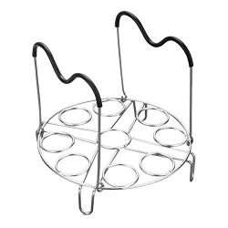 Maxracy Egg Steamer Rack Trivet 9 Holes with Heat Resistant Handles for Instant Pot Accessories  ...