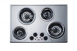 30 Inch Electric Coil Style Cooktop with 4 Elements, ADA Compliant, in Stainless Steel