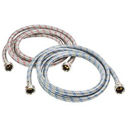 Washing Machine Hose Stainless Steel Braided Water Supply Line – Burst Proof 2 Pack – ...