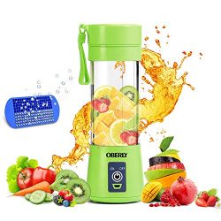 Portable Blender, OBERLY Smoothie Juicer Cup – Six Blades in 3D, 13oz Fruit Mixing Machine ...