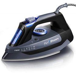 Professional Grade 1700W Steam Iron for Clothes with Rapid Even Heat Scratch Resistant Stainless ...