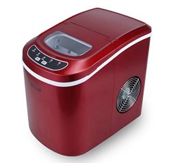 DELLA FBA_048-GM-48184 048-GM-48184 Portable Electric Ice Maker Machine, Red, Small