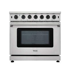 New Arrival 36 Inch Gas Range 6 Burners Cooktop 6.0 cu.ft Oven Thor Kitchen LRG3601U