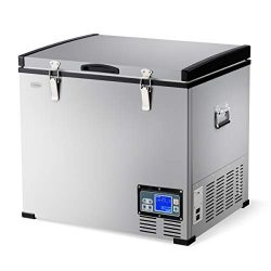 COSTWAY Portable Compressor Refrigerator/Freezer, Compact Vehicle Car Cooler Mini Fridge for Car ...