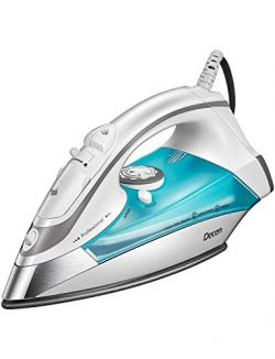 Steam Iron for Clothes, DECEN 1700W Iron with Rapid Even Heat Scratch Resistant Nonstick Solepla ...