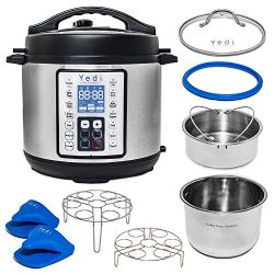 Yedi Total Package 8 Qt 9-in-1 Instant Programmable XL Pressure Cooker, Deluxe Accessory Kit, Re ...