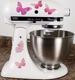 Pretty Pink Butterflies Kitchen Mixer Mixing Machine Decal Art Wrap