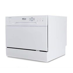 DELLA Mini Compact Countertop Dishwasher 6 Place Settings Portable For Small Apartment Home Kitc ...