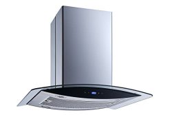 Winflo 30″ Island Stainless Steel/Glass Convertible Ducted/Ductless Kitchen Range Hood wit ...