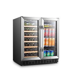 LANBO Wine and Beverage Cooler, Compressor Under Counter Wine Cellar and Beverage Fridge Combo,  ...