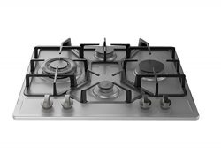 Empava 24 in. Gas Stove Cooktop 4 Italy Sabaf Sealed Burners NG/LPG Convertible in Stainless Ste ...