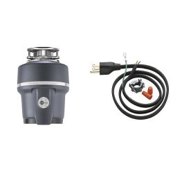 InSinkErator Evolution Compact 3/4 HP Household Garbage Disposer and Power Cord Kit Bundle