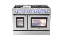 Thorkitchen HRD4803U 48″ Freestanding Professional Style Dual Fuel Range with 4.2 and 2.5  ...