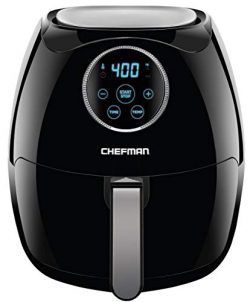 Chefman Digital 6.5 Liter/6.8 Quart Air Fryer with Space Saving Flat Basket, Oil-Free Airfryer W ...