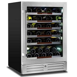 Sipmore 24” Wine Cooler Refrigerator 44 Various Bottle Built-in or Freestanding Single Zon ...