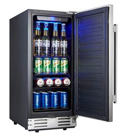 Kalamera 15″ Beverage Cooler Refrigerator Built-in with Solid Stainless Steel Door