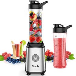 Personal Blender, Sboly Single Serve Blender for Smoothies and Shakes, Small Juice Blender with  ...