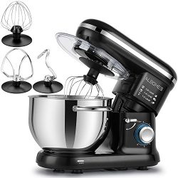 ALBOHES Stand Mixer, 600W 6 Quart 6-Speed Tilt-Head Dough Mixer, Electric Kitchen Mixers Food Mi ...