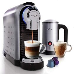 NutriChef Espresso Coffee Machine & Cappuccino Maker with Milk Frother – Compatible wi ...