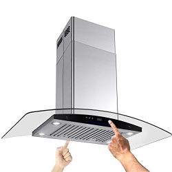 AKDY New 30″ European Style Island Mount Stainless Steel Range Hood Vent Swiping Sensor Co ...