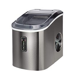 Euhomy Countertop Ice Maker Machine, Makes 26 lbs Ice in 24 hrs-Ice Cubes Ready in 9 Mins, Compa ...