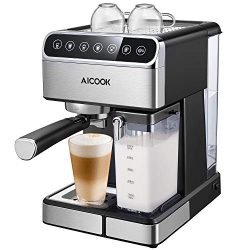 Aicook Espresso Machine, Barista Espresso Coffee Maker with One Touch Digital Screen, 15 bar Pum ...