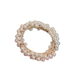 LIM&Shop Hair Accessories Hair Ring Pearls Hair Rope Multi Layer Hairband Women Beaded Scrun ...