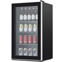 KUPPET 120-Can Beverage Cooler and Refrigerator, Small Mini Fridge for Home, Office or Bar with  ...
