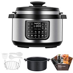 Geek Chef 8 Qt Electric Pressure Cooker with non stick oval inner pot, 12 Presets Programmable M ...