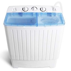 SUPER DEAL Portable Washer Mini Twin Tub Washing Machine 17.6 lbs w/78.8” Inlet Hose, Grav ...