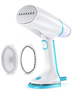 BEAUTURAL Dual Voltage 1000-Watt Handheld Garment Steamer, Clothes Fabric Wrinkle Remover, 40 se ...