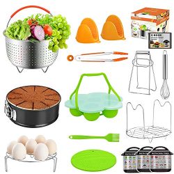 Instant Pot Accessories 15-pc Set Cooking Utensils for Pressure Cooker 5,6,8 Qt, Includes Steame ...