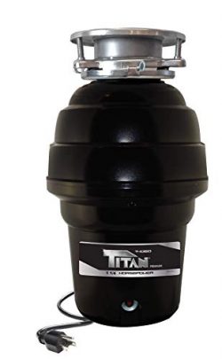 TITAN US-TN-T-1060 T-1060 Garbage Disposal, 1-1/4 HP – Premium, Black