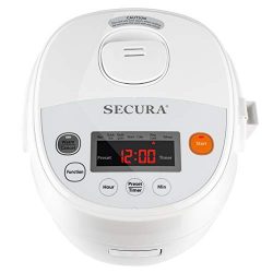 Secura SRC-08DW 7 in 1 Multi-Use Programmable Small Rice Cooker w/Advanced Fuzzy Logic Control,  ...