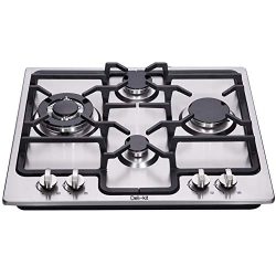 Deli-kit DK245-A04 24 inch gas cooktop gas hob stovetop 4 burners LPG/NG Dual Fuel 4 Sealed Burn ...