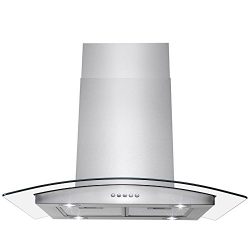 AKDY Island Mount Range Hood -36″ Stainless-Steel Hood Fan for Kitchen – 3-Speed Pro ...