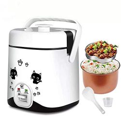 1.2L Mini Rice Cooker, Electric Travel Rice Cooker Small, Electric Lunch Box – Keep Warm F ...