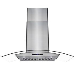 AKDY 36″ Wall Mount Stainless Steel Glass Range Hood Touch Panel Control Baffle Filter