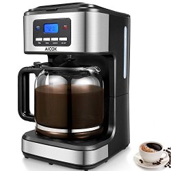 AICOK Coffee Maker, 12 Cups Programmable Drip Coffee Maker with Coffee Pot, Coffee Machine with  ...