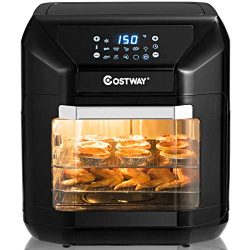 COSTWAY Electric Air Fryer Oven, 7-in-1 Kitchen Air Oven with Rotisserie, Multifunctional Cookin ...