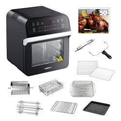 GoWISE USA GW44800-O Deluxe 12.7-Quarts 15-in-1 Electric Air Fryer Oven w/Rotisserie and Dehydra ...